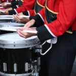 image of drummers in marching band