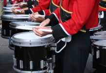 image of drummers in marching band